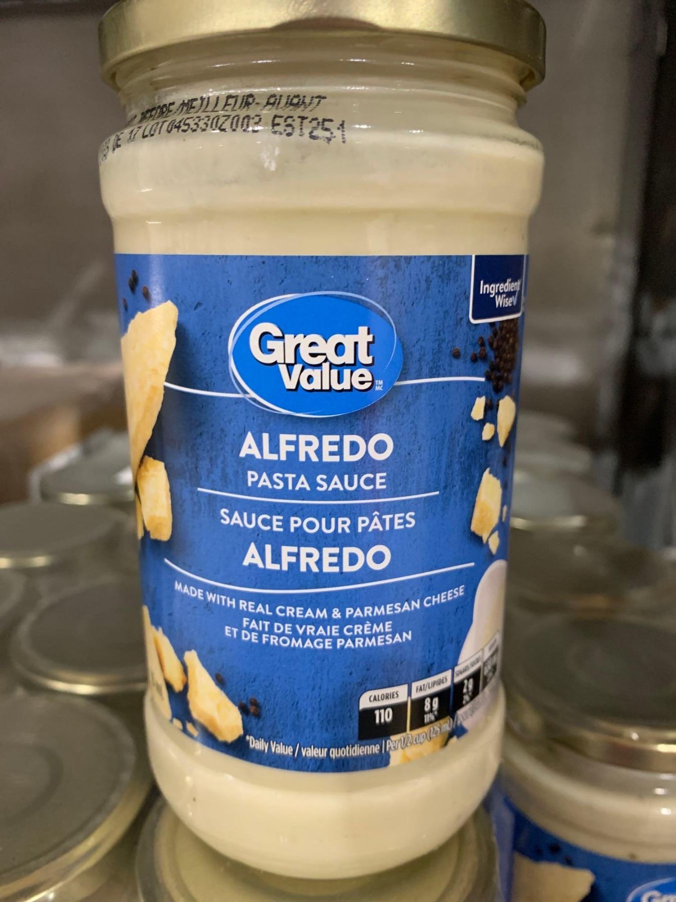 CASE LOT Great Value Alfredo Sauce 12 x 410ml