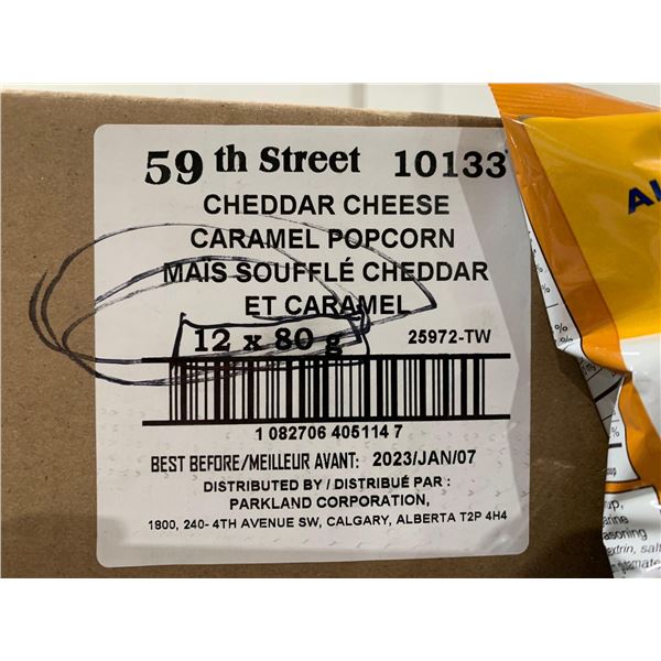 CASE LOT- 59sth Street Cheddar Cheese Caramel Popcorn 12x80g