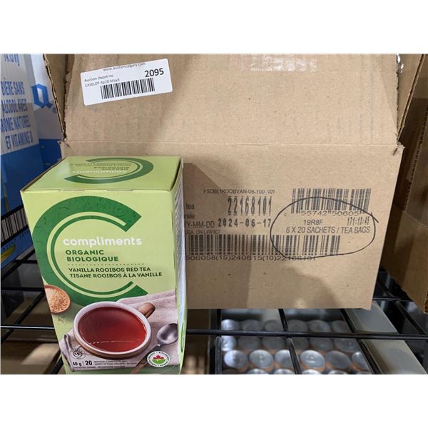 CASE LOT- Compliments Organic Vanilla Rooibos Red Tea 6 x 20 tea bags
