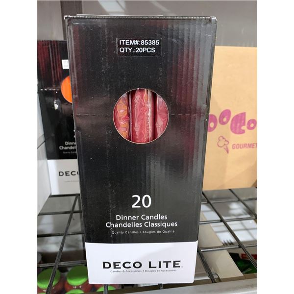 CASE LOT- Deco Lite Dinner Red Candles 20 Count