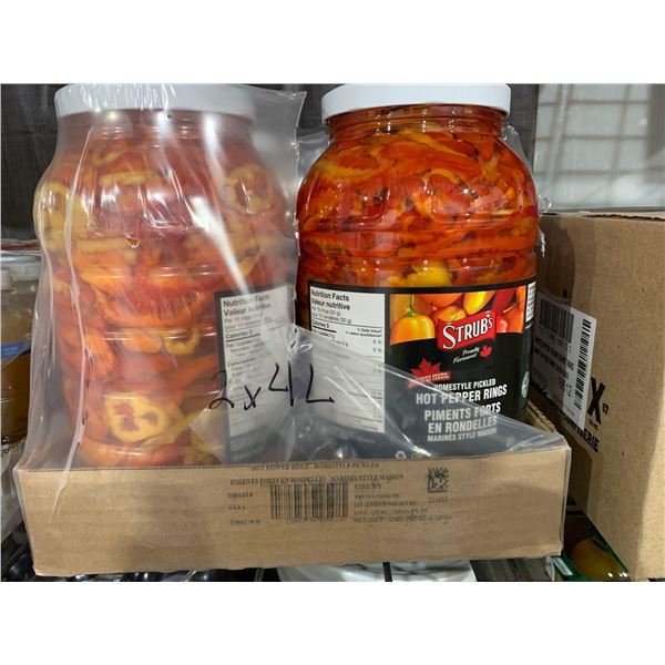 CASE LOT Strub's Homestyle Pickled Hot Pepper Rings 2x4L