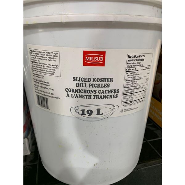 Mr Sub Sliced Kosher Dill Pickles 19L