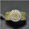 Image 1 : 10K Gold Yellow & White Diamond cluster Ring size 7 Made in Canada -Appraised Value $4875.00