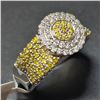 Image 4 : 10K Gold Yellow & White Diamond cluster Ring size 7 Made in Canada -Appraised Value $4875.00