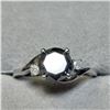 Image 1 : 10K White Gold Black Brilliant Cut Diamond 1.7 Carat with Side Diamonds .08 Carats Solitaire Ring si