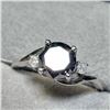 Image 3 : 10K White Gold Black Brilliant Cut Diamond 1.7 Carat with Side Diamonds .08 Carats Solitaire Ring si