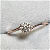 Image 2 : 10K Rose Gold Brilliant Cut .32 Carat Diamond (I1-3,I1) Solitaire Ring size 6.5 Made in Canada -Appr