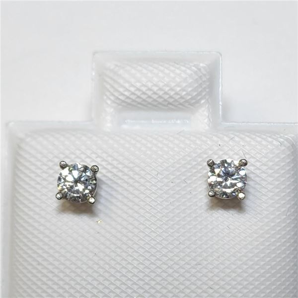 14K Gold Diamond Studs .24 carat (I1, F-G) Solitaire Earrings Made in Canada -Appraised Value $1130.