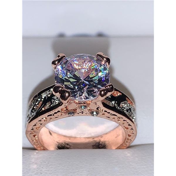 Rose .925 Silver Ladies Multi Stone Brilliant Cut 1.0 Carat Solitaire Ring