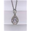 Image 1 : Tear Drop Design .75 Carat Solitaire Pendant and Chain Set