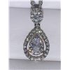Image 2 : Tear Drop Design .75 Carat Solitaire Pendant and Chain Set