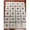 Image 1 : Full Display Sheet of Canada Vintage 1970's 5 cent nickles Coins ( LOT OF 20)