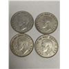 Image 2 : Canada King George VI Vintage Set of sequential date Silver Quarters 1949-1952
