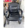Image 1 : Black Bonded Leather Side Chair with Metal Frame