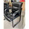 Image 2 : Black Bonded Leather Side Chair with Metal Frame