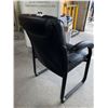 Image 3 : Black Bonded Leather Side Chair with Metal Frame