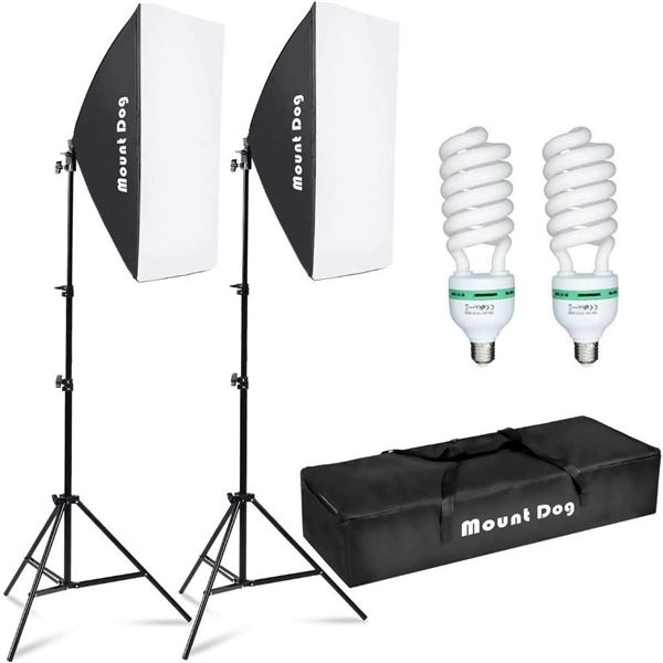MOUNTDOG Softbox Lighting Kit Photography Studio Light