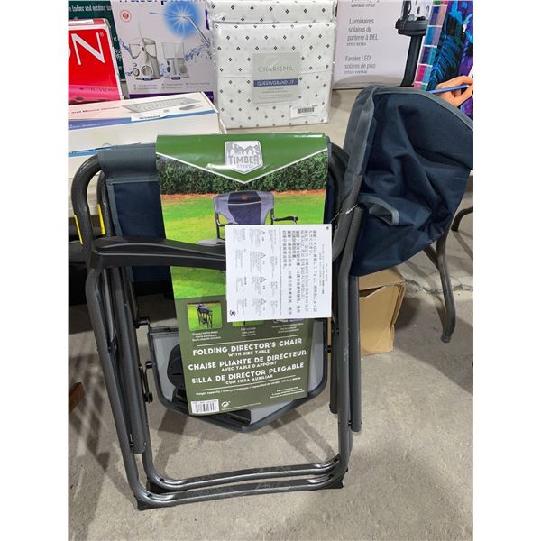 Timber Ridge Folding Directors Chair W/ Side Table