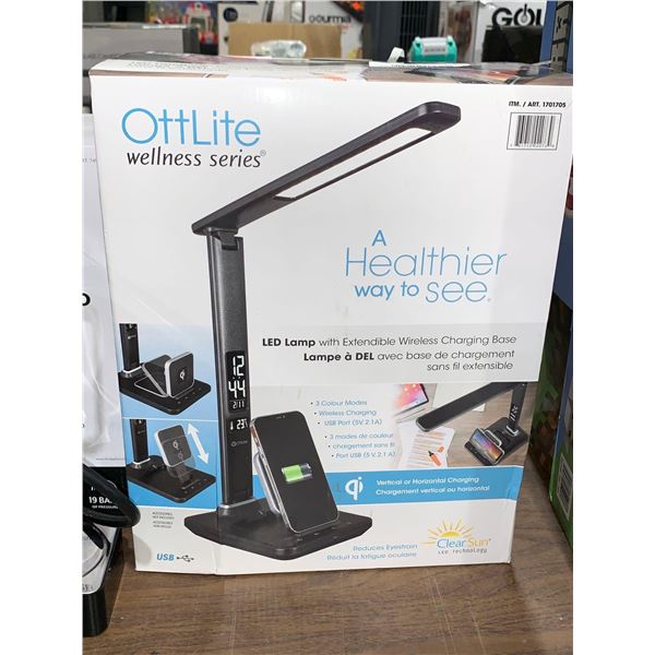 OttLite Wellness Series LED Lamp w/ Extendible Wireless Charging Base