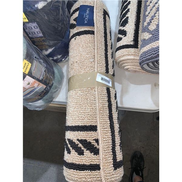 Nautica Home Accent Carpet Runner 24" x 72" Slight damage as seen in Photos