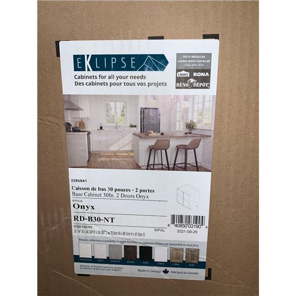 Eklipse Base Cabinet 30" 2 Doors Style Onyx