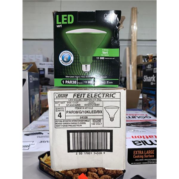 Feit Electric LED Bulbs Lights Up Green 4 pack Flood Lights
