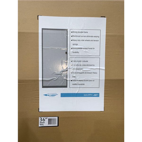 Elements Sliding Glass Door In Brown 36" Adjust 77 1/8" - 80 2/5" BM-PSL36B