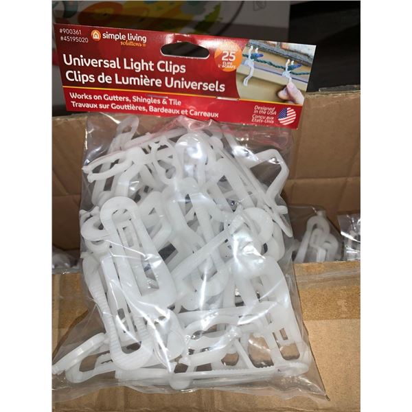 Simple Living Universal Light Clips pack of 25 clips Lot of 12 Packs