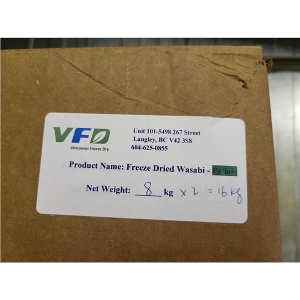 Pallet Lot of Freeze Dried Ground Wasabi Powder 15x(2x8kg) bags