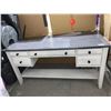 Image 1 : Built In Powerbar with USB Ports Office Desk with Fold Down Middle Drawer front for keyboard