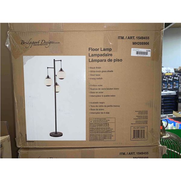 Bridgeport Designs Floor Lamp Black Finish 4 way Switch
