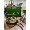 Image 2 : Brass Bird Cage w/ Built in Dishes and Swing