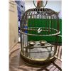 Image 3 : Brass Bird Cage w/ Built in Dishes and Swing