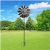 Image 4 : Two Toned Steel Garden Wind Spinner (L x W x H): 23 in x 10.25 in x 83.75 in