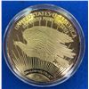 Image 2 : Year 2000 Walking Liberty One Quarter Pound (4 Troy Oz) .9999 Fine Silver Round, Gold Tint
