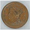 1852 Large Cent, Braided Hair, AU