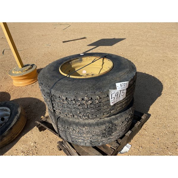 (2) YOKOHAMA 385/65R22.5 TIRES & RIMS