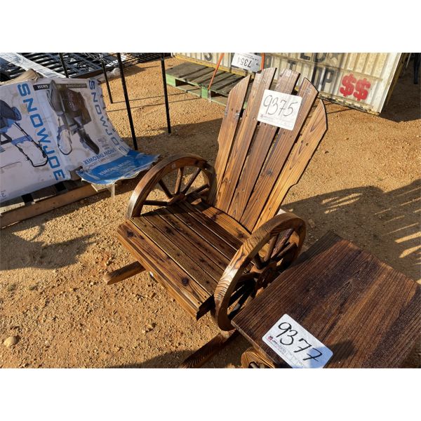 WAGON WHEEL ROCKING CHAIR