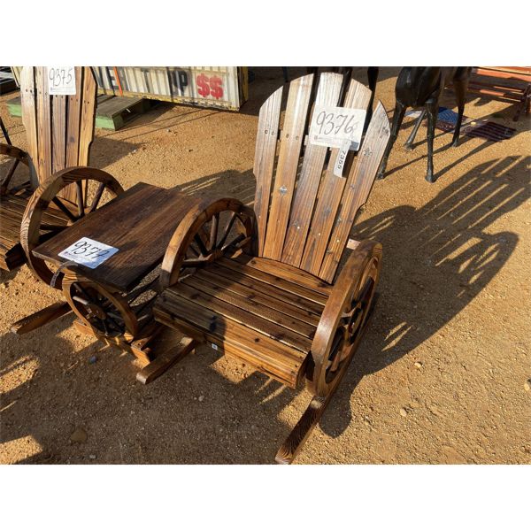 WAGON WHEEL ROCKING CHAIR