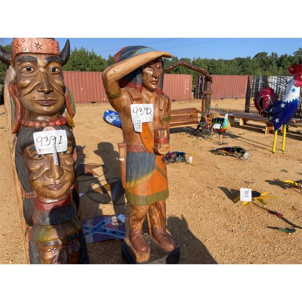 CIGAR STORE WOODEN NATIVE AMERICAN STATUE