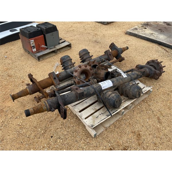 (2) AXLES & WHEEL HUBS