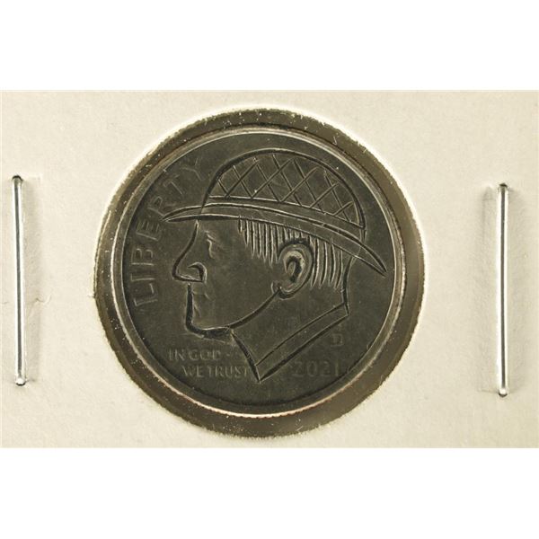HOBO DIME ON A 2021-D ROOSEVELT DIME BRILLIANT UNC