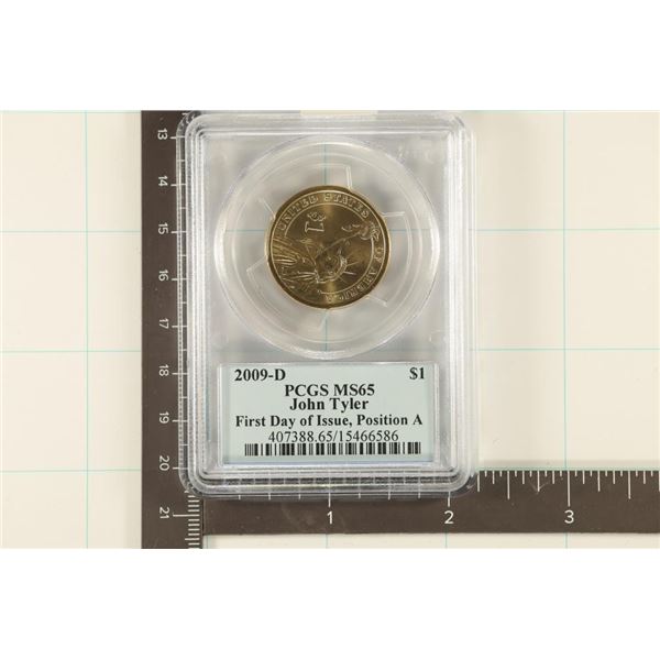 2009-D PRESIDENTIAL DOLLAR PCGS MS65 JOHN TYLER