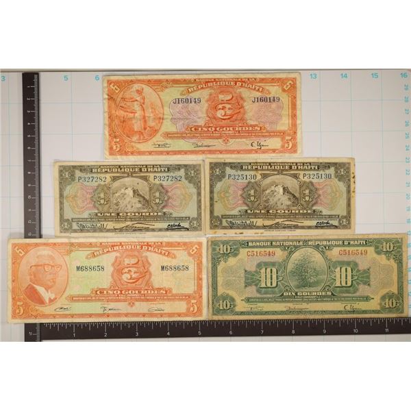 5-1919 BANK OF HAITI BILLS: 2-1 GOURDE, 2-5 GOURDE