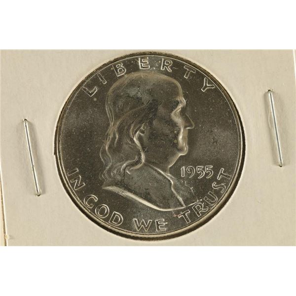 1955 SILVER FRANKLIN HALF DOLLAR BRILLIANT UNC