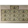 Image 1 : 10 CRISP UNC 1999 $1 FRN'S CONSECUTIVE SERIAL #'S