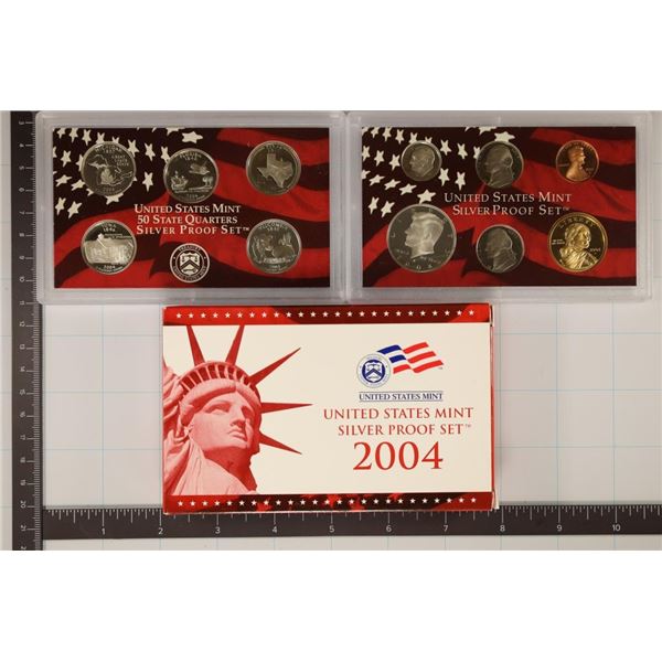 2004 US SILVER PROOF SET (WITH BOX) 11 PIECES