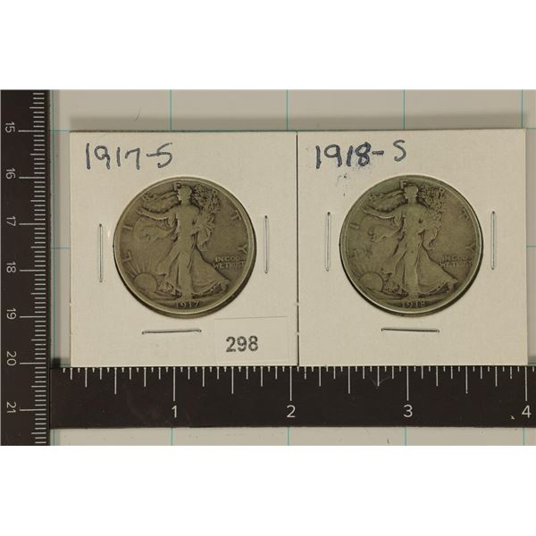 1917-S & 1918-S WALKING LIBERTY HALF DOLLARS