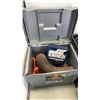 Image 2 : LOT OF TOOLS, JUMPER CABLES, 2 12V TIRE INFLATORS AND ELECTRONICS