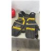 Image 2 : HUSKY 1 GALLON AIR COMPRESSOR WORKING WITH NEW DESTROYER KNEE PADS AND TOOL VEST